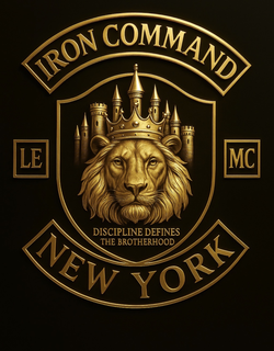 IRON COMMAND NEW YORK LE MC DISCIPLINE DEFINES THE BROTHERHOOD trademark