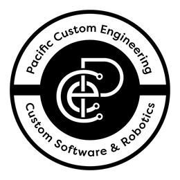 PCE PACIFIC CUSTOM ENGINEERING CUSTOM SOFTWARE & ROBOTICS trademark