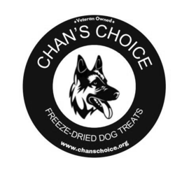 CHAN'S CHOICE VETERAN OWNED FREEZE-DRIED DOG TREATS  WWW.CHANSCHOICE.ORG trademark