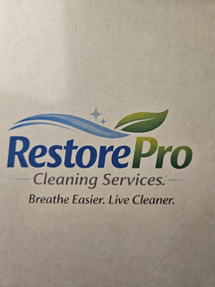 RESTOREPRO CLEANING SERVICES. BREATHE EASIER. LIVE CLEANER. trademark