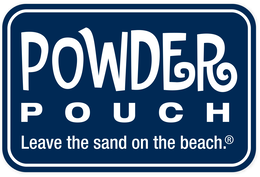 POWDER POUCH LEAVE THE SAND ON THE BEACH. trademark