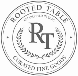 ROOTED TABLE ESTABLISHED IN 2026 RT CURATED FINE GOODS trademark