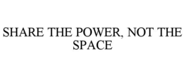 SHARE THE POWER, NOT THE SPACE trademark