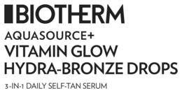 BIOTHERM AQUASOURCE+ VITAMIN GLOW HYDRA-BRONZE DROPS 3-IN-1 DAILY SELF-TAN SERUM trademark
