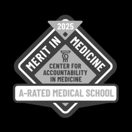2025 A-RATED MEDICAL SCHOOL CENTER FOR ACCOUNTABILITY IN MEDICINE MERIT IN MEDICINE trademark