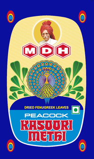 MDH DRIED FENUGREEK LEAVES PEACOCK KASOORI METHI trademark