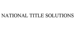 NATIONAL TITLE SOLUTIONS trademark