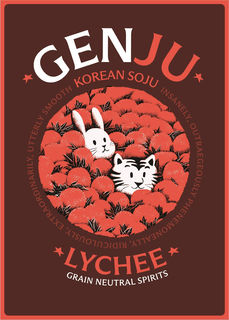 GENJU KOREAN SOJU LYCHEE GRAIN NEUTRAL SPIRITS INSANELY, OUTRAGEOUSLY, PHENOMENALLY, RIDICULOUSLY, EXTRAORDINARILY, UTTERLY SMOOTH trademark
