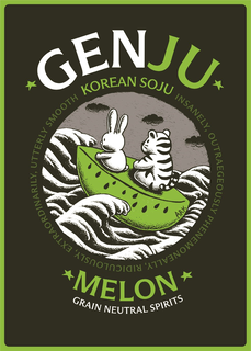 GENJU KOREAN SOJU ARK MELON GRAIN NEUTRAL SPIRITS INSANELY, OUTRAEGEOUSLY PHENEMONEALLY, RIDICULOUSLY, EXTRAORDINARILY, UTTERLY SMOOTH trademark