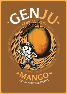 GENJU, KOREAN SOJU, MANGO, GRAIN NEUTRAL SPIRITS, INSANELY, OUTRAEGEOUSLY PHENEMONEALLY, RIDICULOUSLY, EXTRAORDINARILY, UTTERLY SMOOTH trademark