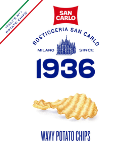 ITALY'S N° 1 POTATO CHIPS SAN CARLO ROSTICCERIA SAN CARLO MILANO SINCE 1936 WAVY POTATO CHIPS trademark