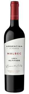 CLASSICS ARGENTINA CLASSICS MALBEC 1.200 M ALTITUDE BORN IN THE ANDES BY STEPHEN PAUL FAMILY WINEMAKING  CLASSICS trademark