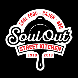 SOUL OUT STREET KITCHEN SOUL FOOD · CAJUN · BBQ ESTD 2018 trademark