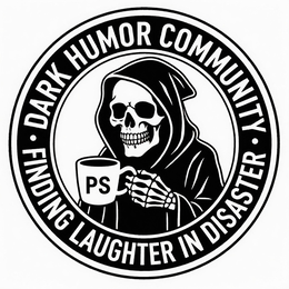 PS ◦ DARK HUMOR COMMUNITY ◦ FINDING LAUGHTER IN DISASTER trademark