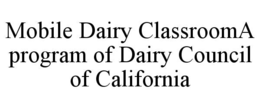 MOBILE DAIRY CLASSROOMA PROGRAM OF DAIRY COUNCIL OF CALIFORNIA trademark