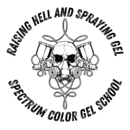 RAISING HELL AND SPRAYING GEL SPECTRUM COLOR GEL SCHOOL trademark