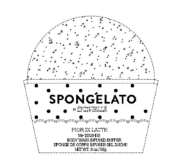 SPONGELATO BY SPONGELLIS FIOR DI LATTE 14+WASHES BODY WASH INFUSED BUFFER SPONGE DE CORPS INFUSE GEL DUCHE NET WT. 8OZ / 55G trademark