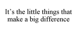 IT’S THE LITTLE THINGS THAT MAKE A BIG DIFFERENCE trademark