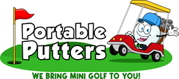 PORTABLE PUTTERS WE BRING MINI GOLF TO YOU! trademark