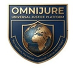 OMNIJURE UNIVERSAL JUSTICE PLATFORM FIAT IUSTITIAM, RUAT MUNDI THROUGH JUSTICE, WORLD PEACE trademark