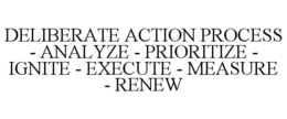 DELIBERATE ACTION PROCESS - ANALYZE - PRIORITIZE - IGNITE - EXECUTE - MEASURE - RENEW trademark