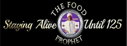 THE WORDS "THE FOOD" ON TOP OF THE CENTRAL LOGO, THE WORD "PROPHET" AT THE BOTTOM OF CENTRAL LOGO, THE WORDS "STAYING ALIVE" OF THE LEFT SIDE OF THE CENTRAL LOGO, THE WORDS "UNTIL 125" ON THE RIGHT SIDE OF CENTRAL LOGO, CENTRAL LOGO WITH SILVER LINING AND A PICTURE OF THE OWNERS FACE IN THE MIDDLE trademark