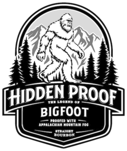 HIDDEN PROOF THE LEGEND OF BIGFOOT PROOFED WITH APPALACHIAN MOUNTAIN FOG STRAIGHT BOURBON trademark