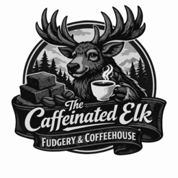 THE CAFFEINATED ELK FUDGERY & COFFEEHOUSE trademark