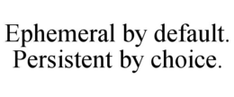 EPHEMERAL BY DEFAULT. PERSISTENT BY CHOICE. trademark