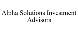 ALPHA SOLUTIONS INVESTMENT ADVISORS trademark