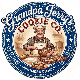 GRANDPA JERRY'S COOKIE CO. JERRY HOMEMADE & DELICIOUS EST. 2023 trademark