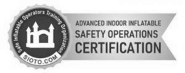 SAFE INFLATABLE OPERATORS TRAINING ORGANIZATION SIOTO.COM ADVANCED INDOOR INFLATABLE SAFETY OPERATIONS CERTIFICATION trademark