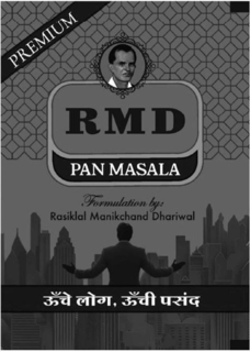 PREMIUM RMD PAN MASALA FORMULATION BY: RASIKLAL MANIKCHAND DHARIWAL trademark