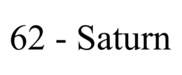 62 - SATURN trademark