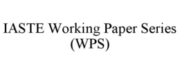 IASTE WORKING PAPER SERIES (WPS) trademark