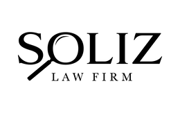 THE MARK CONSISTS OF THE STYLIZED WORDING "SOLIZ" IN CAPITAL LETTERS, IN WHICH THE LETTER "O" IS DEPICTED AS THE CIRCULAR LENS OF A MAGNIFYING GLASS, WITH A HANDLE EXTENDING DOWNWARD AND TO THE LEFT FROM THE LENS AND A CURVED LINE IN THE UPPER PORTION OF THE LENS REPRESENTING A GLARE OR REFLECTION. BENEATH THE WORDING "SOLIZ" APPEARS THE SMALLER STYLIZED WORDING "LAW FIRM" IN CAPITAL LETTERS. trademark
