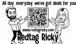 ALL DAY, EVERYDAY, WE'VE GOT DEALS FOR YOU! WWW.REDTAGRICKY.COM REDTAG RICKY trademark