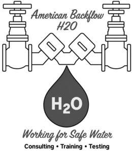 AMERICAN BACKFLOW H2O WORKING FOR SAFE WATER CONSULTING · TRAINING · TESTING trademark