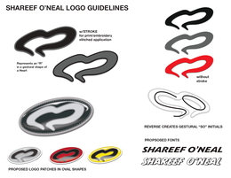 THE MARK CONSISTS OF THE STYLIZED WORDING "SHAREEF O'NEAL" IN COMBINATION WITH A SINGLE CONTINUOUS GESTURAL LINE FORMING AN ABSTRACT, ASYMMETRICAL CURVILINEAR DESIGN RESEMBLING A STYLIZED LETTER "R" RENDERED IN THE FLOWING FORM OF A HEART. THE MARK CONTAINS NO OTHER WORDING.COLOR CLAIM: THE COLOR(S) BLACK, GRAY, RED, YELLOW, AND WHITE IS/ARE CLAIMED AS A FEATURE OF THE MARK. trademark