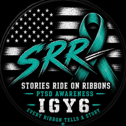 SRR STORIES RIDE ON RIBBONS PTSD AWARENESS IGY6 EVERY RIBBON TELLS A STORY trademark