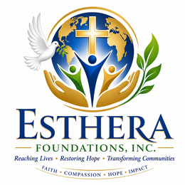ESTHERA FOUNDATIONS, INC. REACHING LIVES · RESTORING HOPE · TRANSFORMING COMMUNITIES - FAITH · COMPASSION · HOPE · IMPACT trademark
