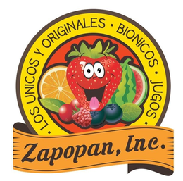 LOS UNICOS Y ORIGINALES · BIONICOS · JUGOS · ZAPOPAN, INC. trademark