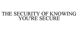 THE SECURITY OF KNOWING YOU'RE SECURE trademark