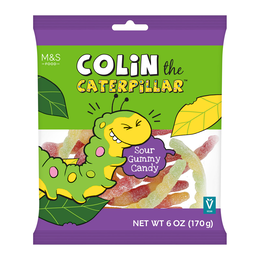 M&S FOOD COLIN THE CATERPILLAR SOUR GUMMY CANDY NET WT 6 OZ (170 G) trademark