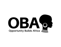 CAPITAL "OBA" WITH THE PHRASE "OPPORTUNITY BUILDS AFRICA" UNDERNEATH THE CAPITAL "OBA." trademark